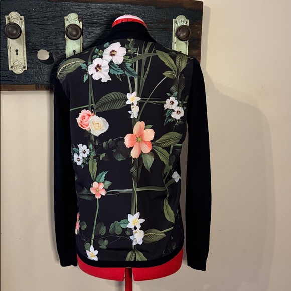 Ted Baker Secret Trellis Floral Back Open Front Black Cardigan Size 1 - Picture 11 of 15